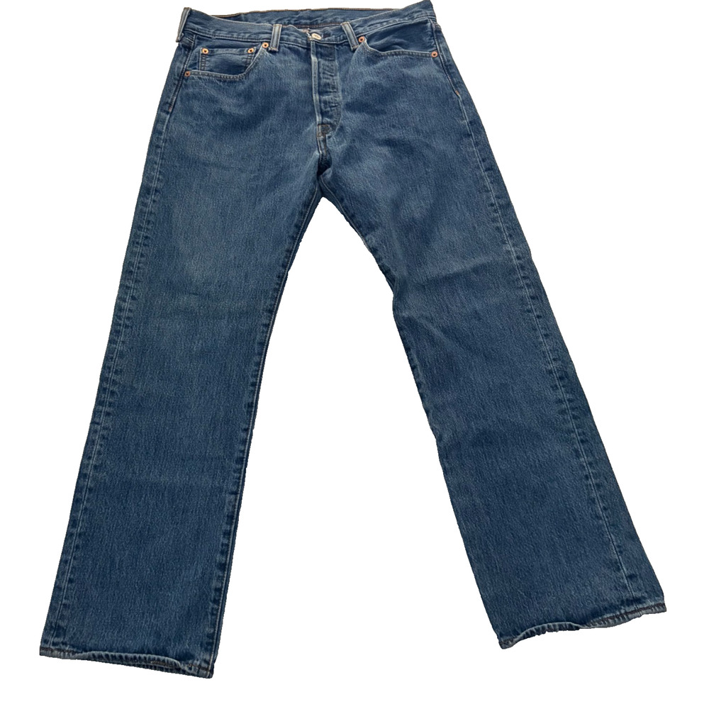 Levi's 501 Original Fit Button Fly Jeans Men's 33x30 Blue Straight Leg - Picture 2 of 7
